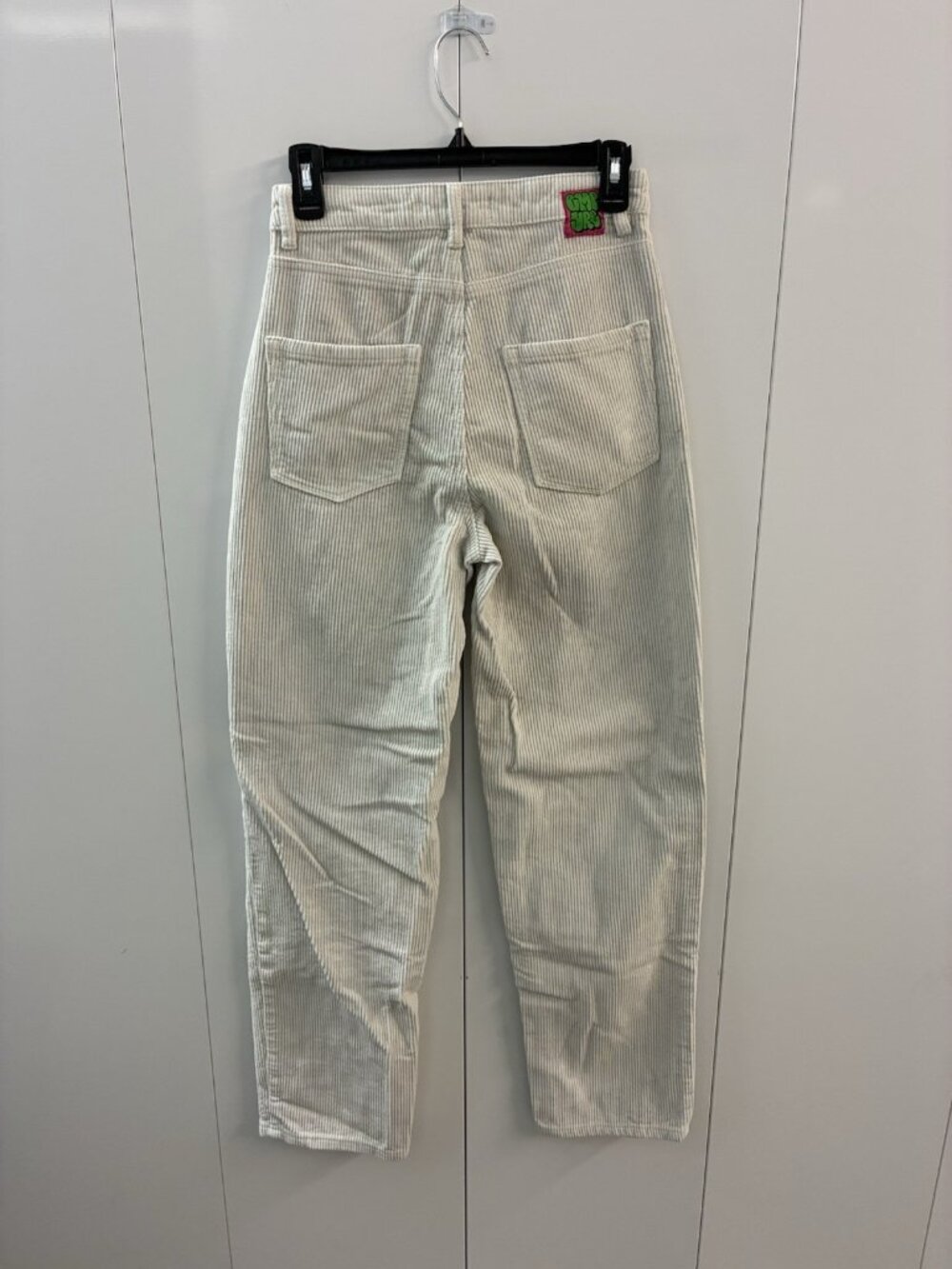 Empyre Tori Pants Womens 0 Ivory Corduroy Straight Leg High Rise Casual